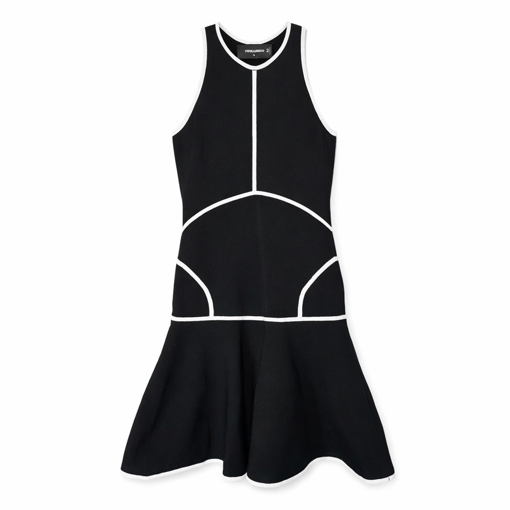 Dsquared2 Black Fit & Flare Sleeveless Dress Made in Italy Size S